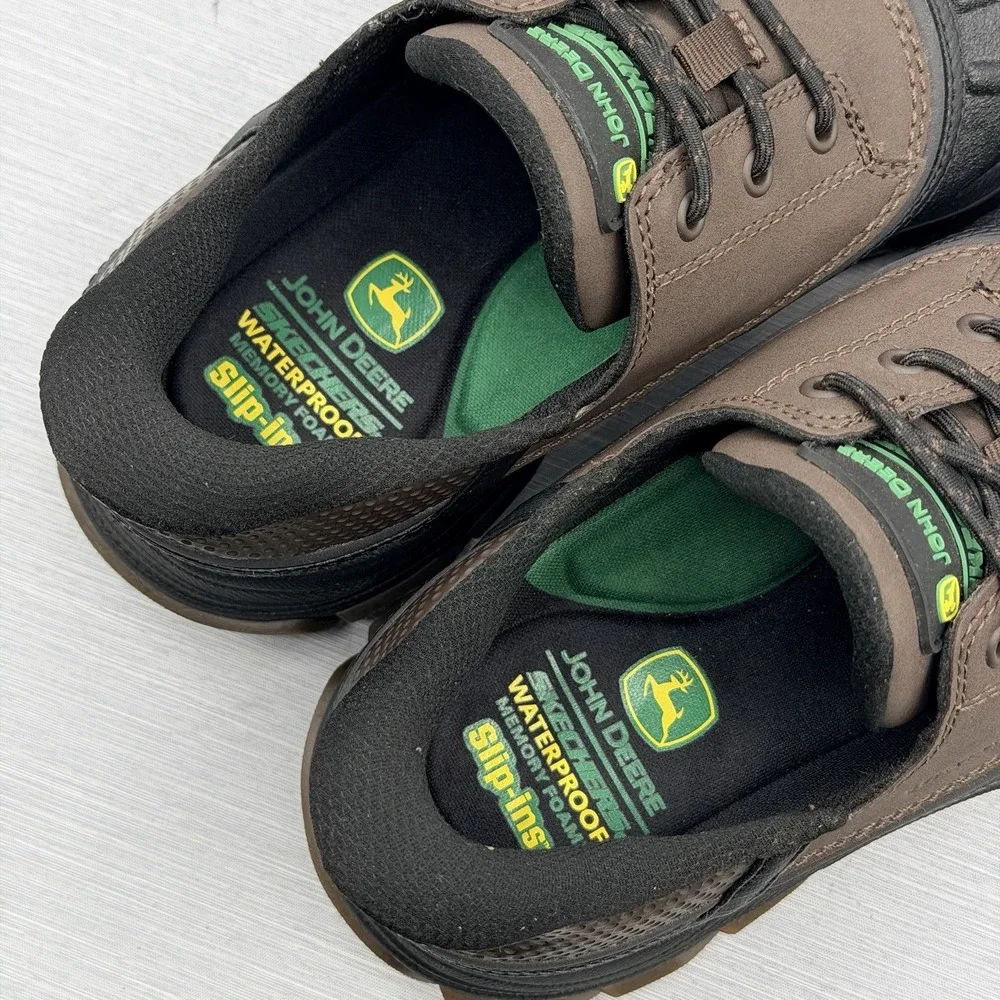 Skechers Slip Ins Men's 8 Shoes Brown John Deere Respected Swamper Waterproof